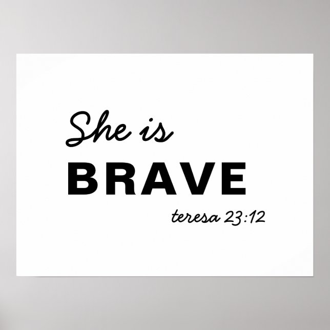 Póster She Is Strong Proverbs 31:25 Christian Faith (Frente)