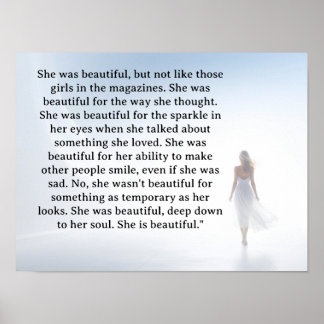 Póster She was beautiful === F.Scott Fitzgerald quote