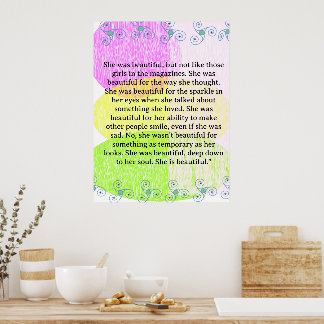 Póster She was beautiful === quote