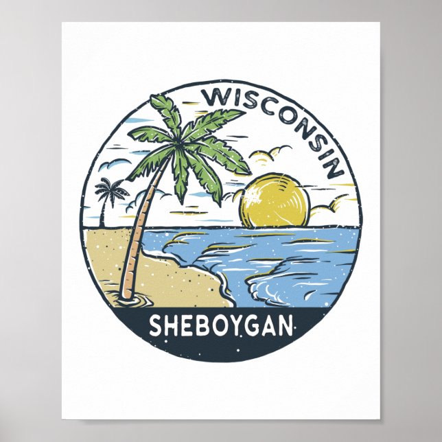 Póster Sheboygan Wisconsin Vintage (Frente)