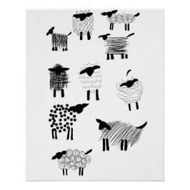 Póster Sheep doodles
