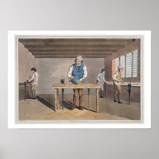 Póster Sheffield Cutler, de 'Costume of Yorkshire' engr (Frente)