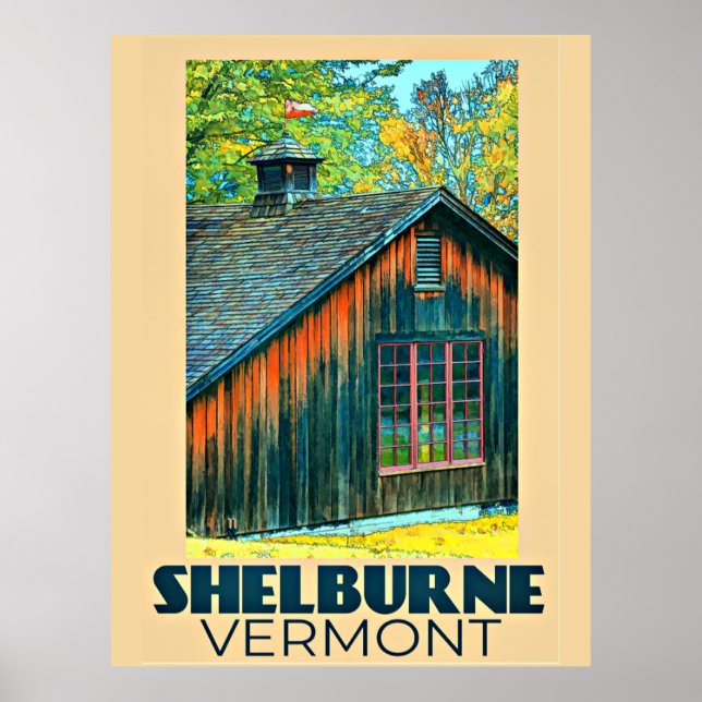Póster Shelburne, poster de viajes vintage de Vermont (Frente)
