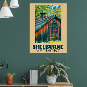 Póster Shelburne, poster de viajes vintage de Vermont