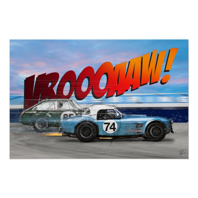 Póster Shelby Cobra vs MGB GT Competition (Anverso)