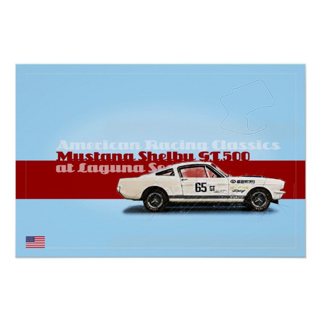 Póster Shelby Mustang at Laguna Seca (Anverso)