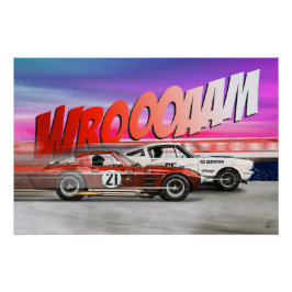 Póster Shelby Mustang vs Stingray Grand Sport