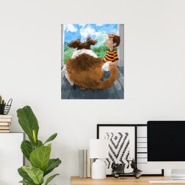 Póster Sheldon y Davie relajándose (Oficina en casa)