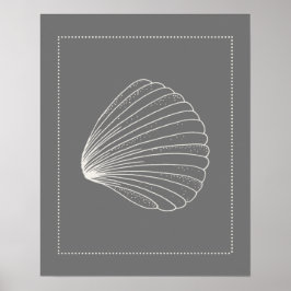 Póster Shell de clam estilo Hamptons