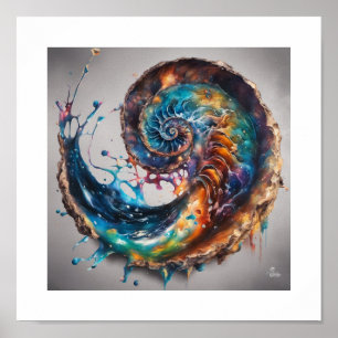 Póster Shell de Nautilus cósmico