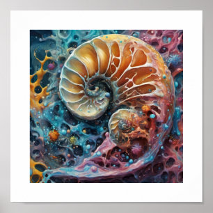 Póster Shell de nautilus microbiana