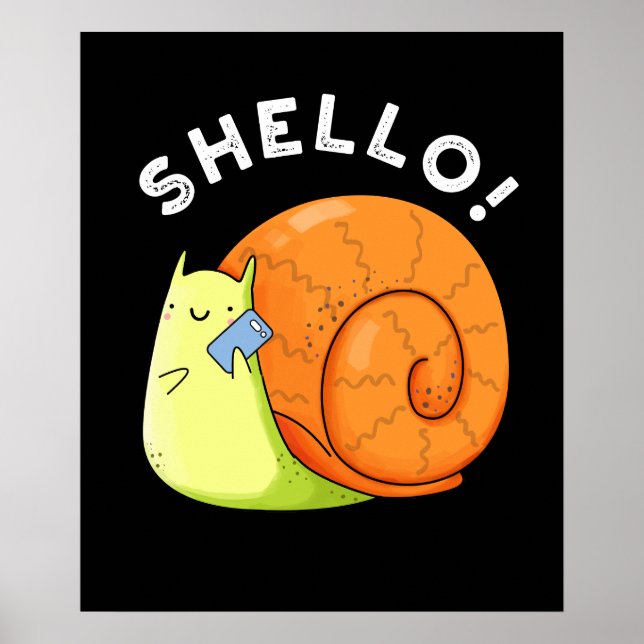 Póster Shello Funny Snny Cellphone Pun Dark BG (Frente)