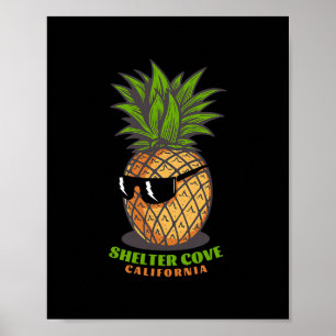 Póster Shelter Cove California Ca Piña Gafas de sol Vacac