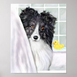 Póster Sheltie Bath Bi Black