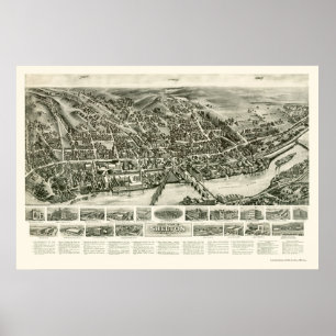 Póster Shelton, mapa panorámico del CT - 1919