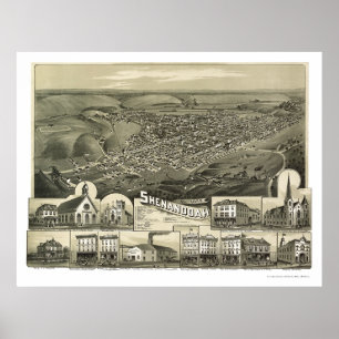 Póster Shenandoah, Mapa Panorámico de la Autoridad Palest