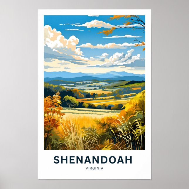 Póster Shenandoah Virginia Travel Print (Frente)