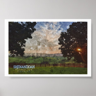 PÓSTER SHENANDOAH WATERCOLOR - VIRGINIA ESTADOS UNIDOS