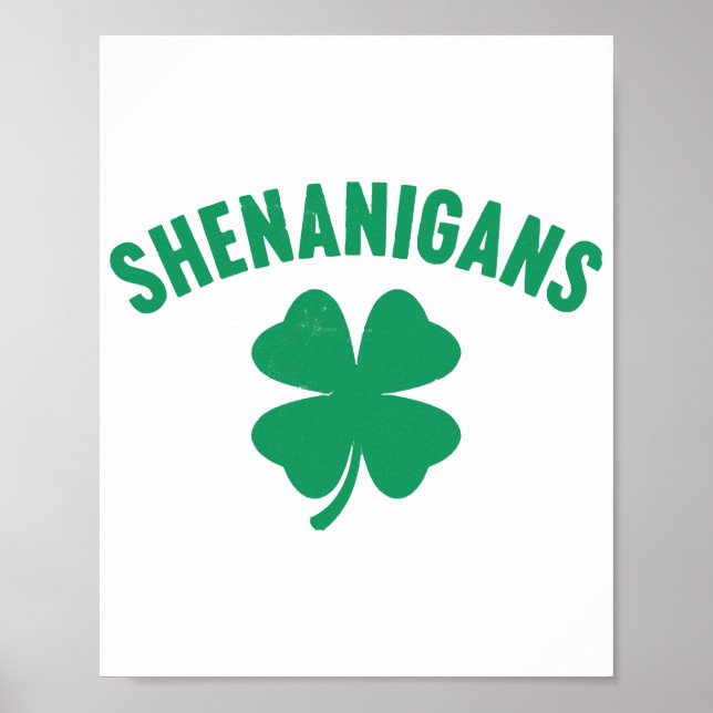 Póster Shenanigans Shamrock St. Patrick's Day Retro (Frente)