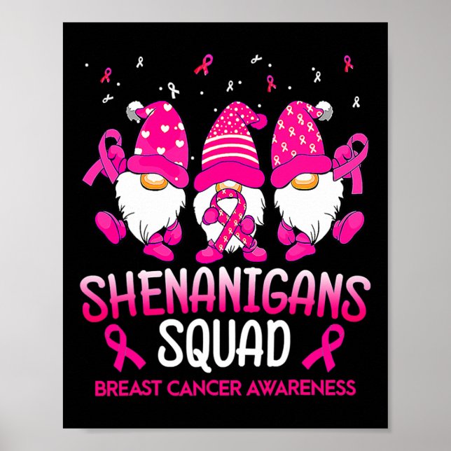 Póster Shenanigans Squad Gnomes Cáncer de Mama de Cinta R (Frente)