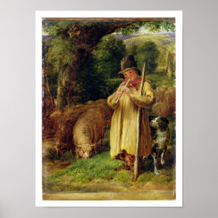 Póster Shepherd Boy, 1831 (aceite en el panel)