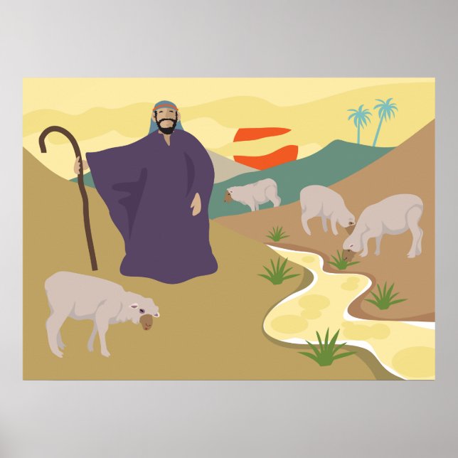 Póster Shepherd Y su Poster de rebaño (Frente)
