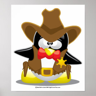 Póster Sheriff Cowboy Penguin