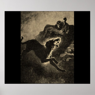 Póster Sherlock Holmes Hound Of The Baskervilles Vintage