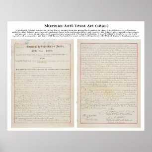 Póster Sherman acto el 2 de julio de 1890 anticompetitivo