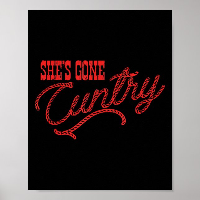 Póster She's Gone Ry, Country Music, Cowboy Western  (Frente)