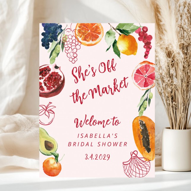 Póster She's Off the market Bridal Shower Welcome (Subido por el creador)