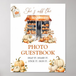 Póster She's Off The Market Fall Pumpkin Photo Guestbook