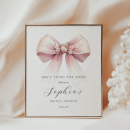 Póster Shes Tying Knot Bridal Shower Welcome