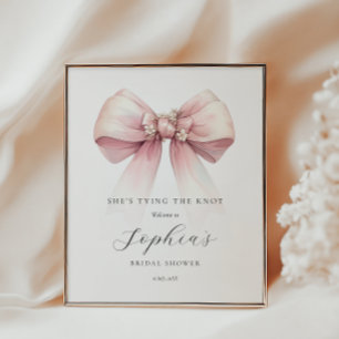 Póster Shes Tying Knot Bridal Shower Welcome