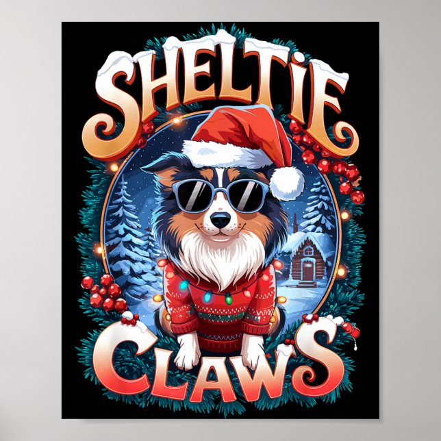 Póster Shetland Sheepdog Owner Costume Sheltie Claws Chri (Frente)