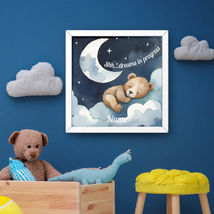 Póster Shh... Sueños en progreso de oso durmiente