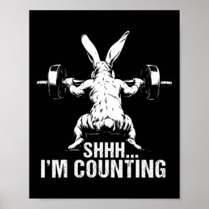 Póster Shhh estoy contando Fitness Bodybuilding Easter Bu