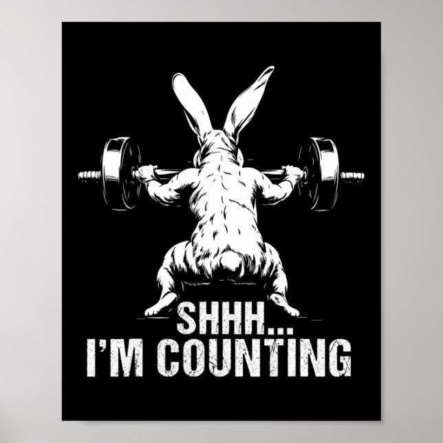 Póster Shhh estoy contando Fitness Bodybuilding Easter Bu (Frente)