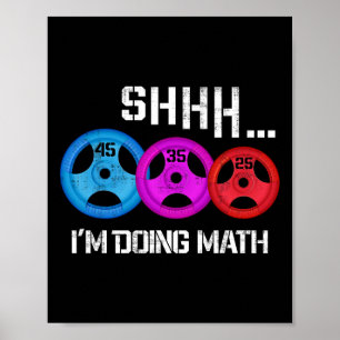 Póster Shhh estoy haciendo matemáticas divertida entrenam