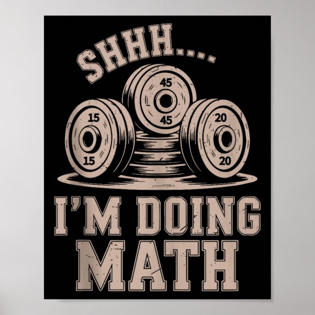 Póster Shhh Im Doing Math Funny Christian Gym Workout Jes (Frente)