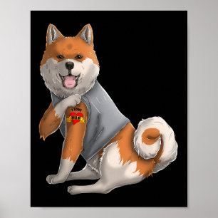 Póster Shiba Inu Amo A Mamá Tattoo Camiseta De Perro Dive