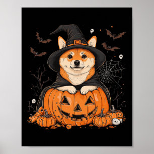 Póster Shiba Inu Carabinero Calabaza Halloween Acción de