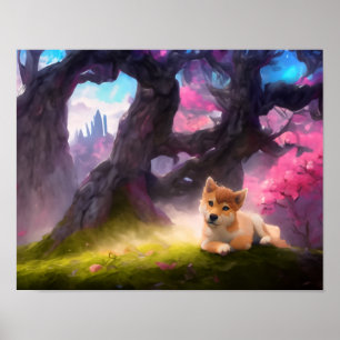 Póster Shiba Inu Fantasy Anime