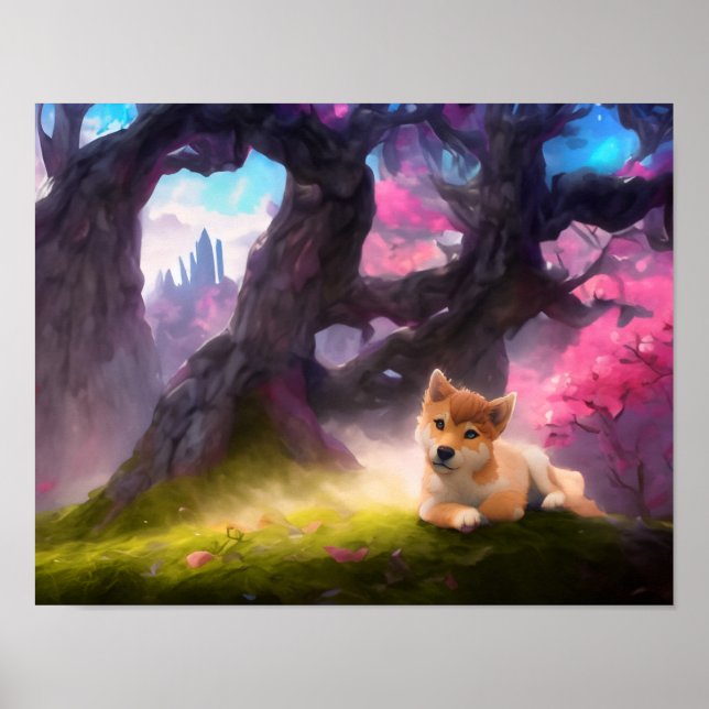 Póster Shiba Inu Fantasy Anime (Frente)