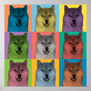 Póster Shiba Inu Pop-Art Poster
