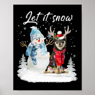 Póster Shiba Inu Santa Dog Navidades Snowman Xmas Pajama