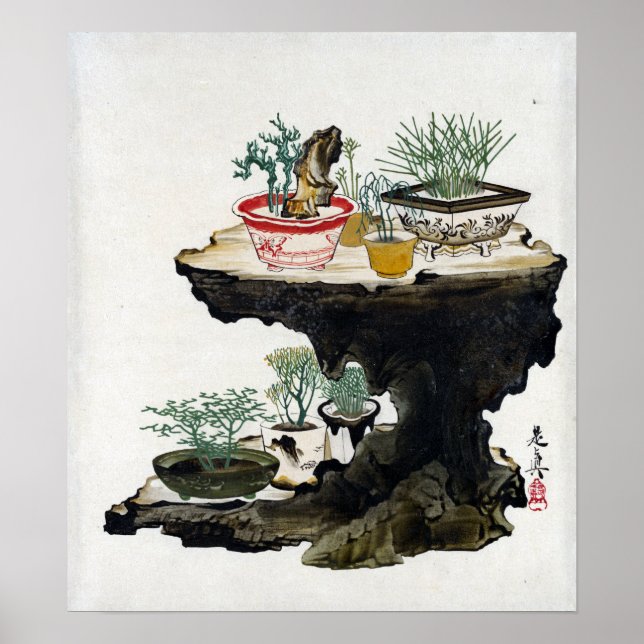 Póster Shibata Zeshin Bonsai (Frente)