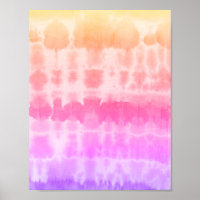 Shibori Naranja púrpura Poster bohemio