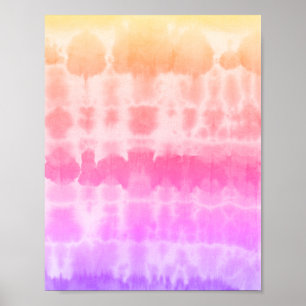 Póster Shibori Naranja púrpura Poster bohemio