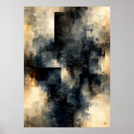 Póster Shibui Obsidiana Quietud Texturizada Arquitectónic